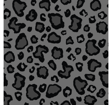Papel tapiz animales patrón de leopardo negro y gris - TenVinilo