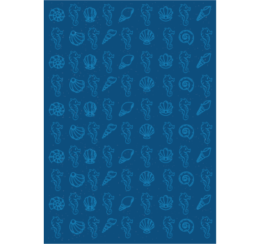 Papel tapiz animales con conchas y caballitos de mar - TenVinilo