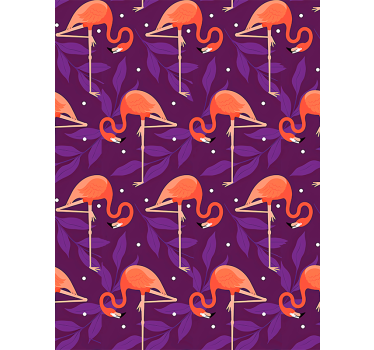 Papel tapiz pájaros flamencos tropicales rosas - TenVinilo