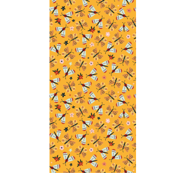 Papel tapiz animales mariposas dibujadas a mano - TenVinilo