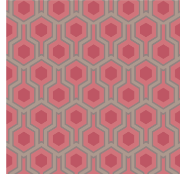 Papel tapiz oficina hexágonos rosados de los 70 - TenVinilo