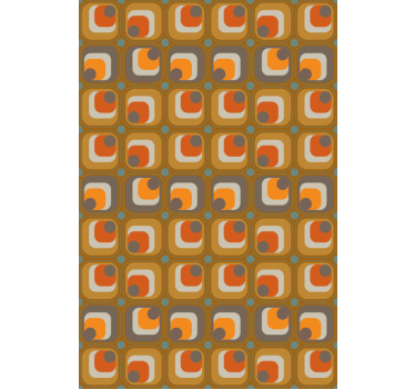 Papel tapiz oficina patrón retro de cuadrados 70's - TenVinilo