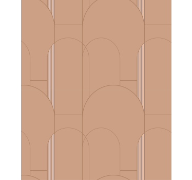 Papel tapiz comedor patrón circular geométrico terracota - TenVinilo