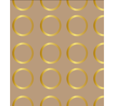 Papel tapiz comedor patrón geométrico círculos dorados - TenVinilo