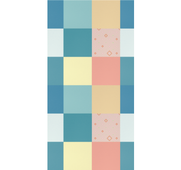 Papel tapiz comedor cuadrícula geométrica pastel - TenVinilo