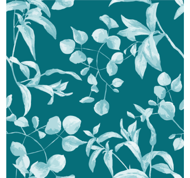 Papel tapiz flores diseño acuarela azul - TenVinilo