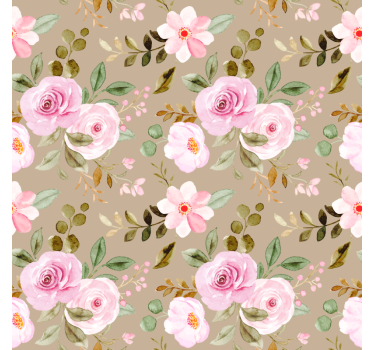 Papel tapiz flores textura de rosas beige vintage - TenVinilo