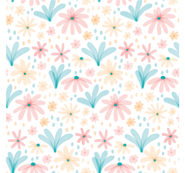Papel tapiz flores en tonos pastel - TenVinilo