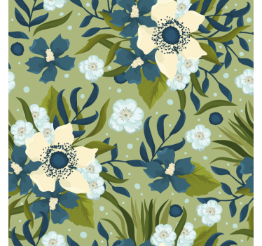 Papel tapiz flores patrón de flores coloridas verano - TenVinilo