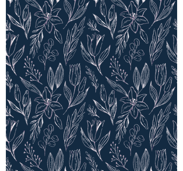 Papel tapiz flores diseño floral de lirios - TenVinilo