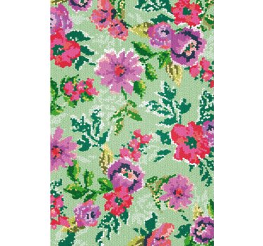 Papel tapiz flores patrón floral mosaico - TenVinilo
