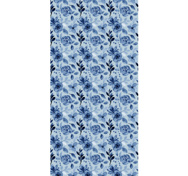 Papel tapiz oficina vintage azul viejo sobre azul - TenVinilo