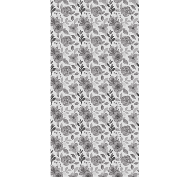 Papel tapiz oficina flores sobre gris - TenVinilo
