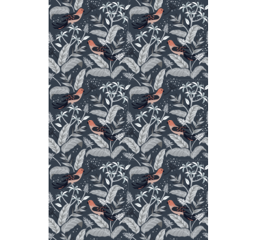 Papel tapiz oficina con pajaritos pequeños - TenVinilo