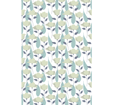 Papel tapiz oficina patrón de plantas en color pastel - TenVinilo