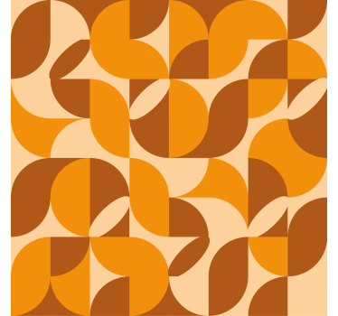 Papel tapiz moderno figuras retro naranjas - TenVinilo