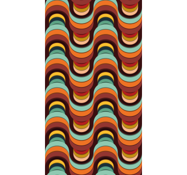 Papel tapiz moderno patrón retro colorido - TenVinilo