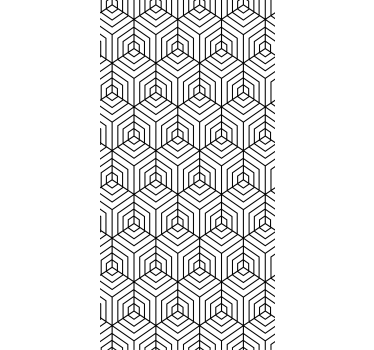 Papel tapiz moderno hexágonos en blanco y negro - TenVinilo