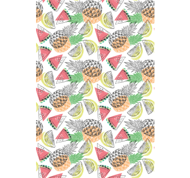 Papel tapiz moderno patrón colorido de frutas de verano - TenVinilo