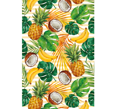 Papel tapiz moderno diseño tropical pintado a mano - TenVinilo