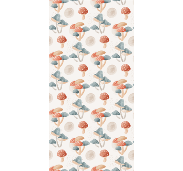 Papel tapiz moderno patrón de hongos acuarelados - TenVinilo