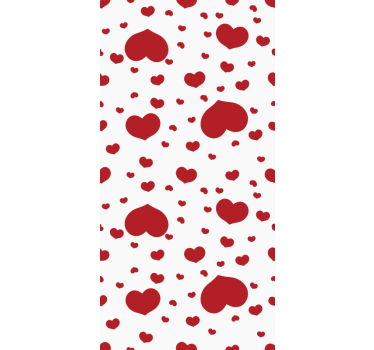 Papel tapiz moderno corazones pequeños y grandes - TenVinilo