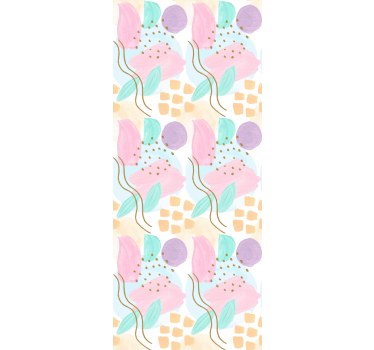 Papel tapiz moderno patrones florales abstractos - TenVinilo