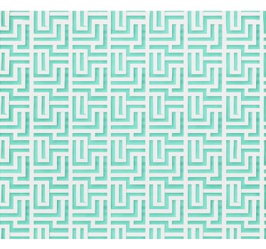 Papel tapiz comedor efecto cuadrados geométricos azules - TenVinilo