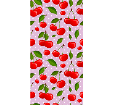 Papel tapiz comedor cerezas y hojas - TenVinilo