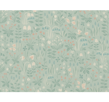 Papel tapiz recámara matrimonial floral escandinavo - TenVinilo