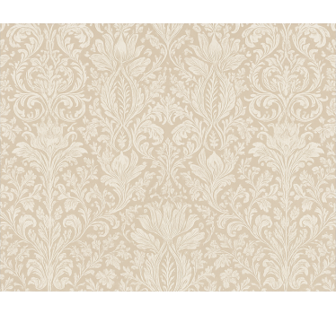 Papel tapiz recámara matrimonial floral beige clásico - TenVinilo