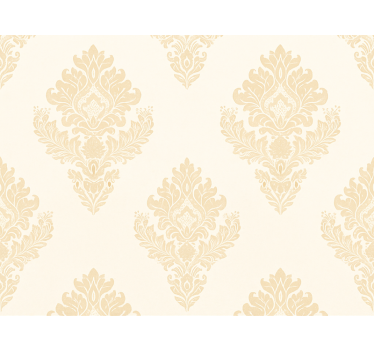 Papel tapiz recámara matrimonial damasco beige clásico - TenVinilo