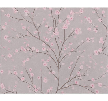 Papel tapiz flores rama de flores de cerezo apagado - TenVinilo