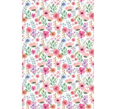Papel tapiz flores multicolores - TenVinilo