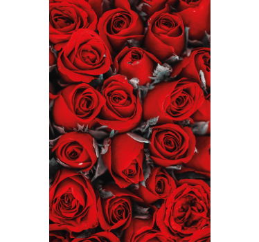 Papel tapiz flores rosas rojas románticas - TenVinilo