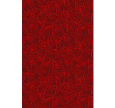 Papel tapiz flores amapolas artísticas con tallos - TenVinilo