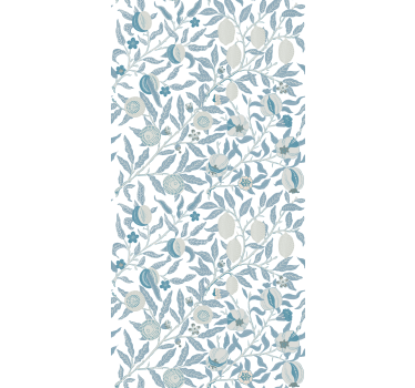 Papel tapiz flores estilo victoriano azul - TenVinilo