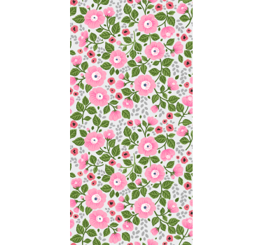 Papel tapiz flores cabezas de flores rosas - TenVinilo