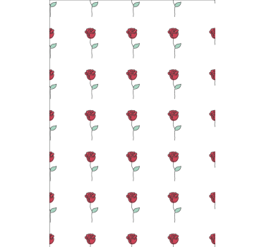 Papel tapiz flores diseño de arte lineal rosa roja - TenVinilo