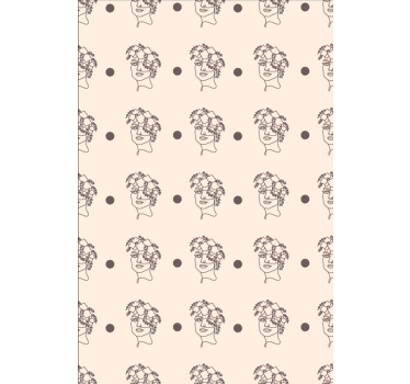 Papel tapiz flores silueta minimalista mujer bonita - TenVinilo