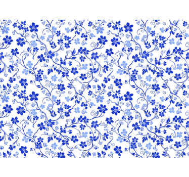 Papel tapiz flores flor de cerezo azul - TenVinilo