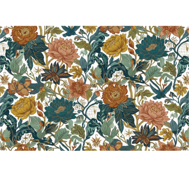 Papel tapiz flores estilo de paredes vivas - TenVinilo
