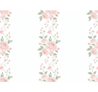Papel tapiz flores diseño floral rosa claro - TenVinilo