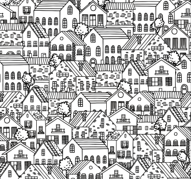 Papel para pared para salón motivos de ciudad - TenVinilo
