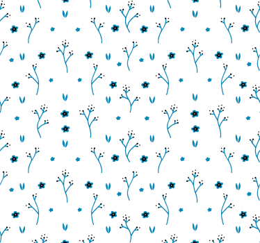 Papel para pared azul claro flores pequeñas - TenVinilo