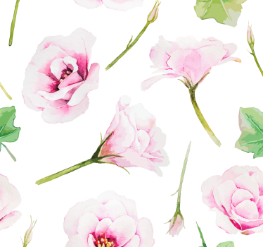 Papel pintado flores rosas tonos claros - TenVinilo