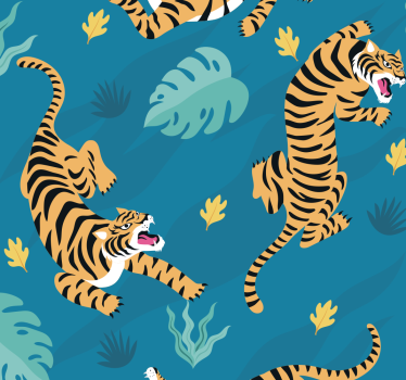 Papel decorativo infantiles animal tigre - TenVinilo