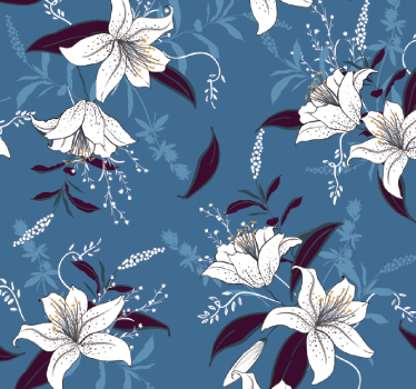 Papel para pared de flores lírios blancos - TenVinilo