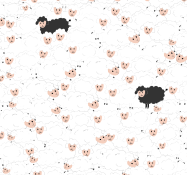 Papel para pared infantil ovejas estampadas  - TenVinilo