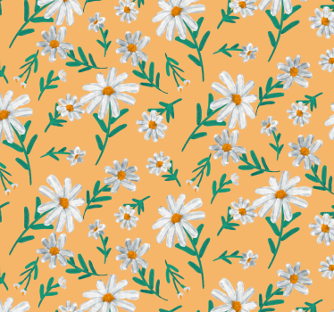 Papel pintado flores patrón margaritas - TenVinilo